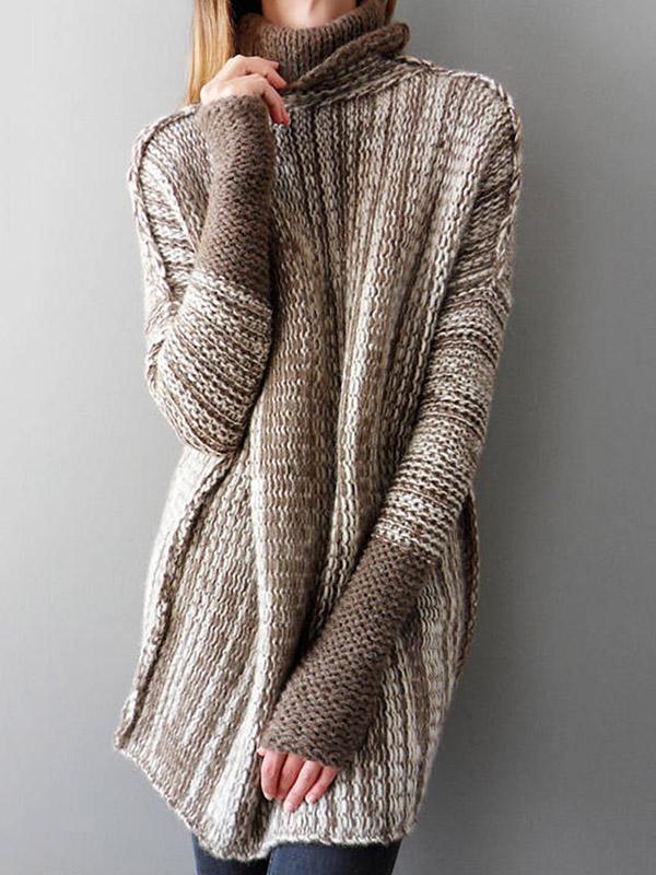 Fashion High-neck Knitting Sweater Tops