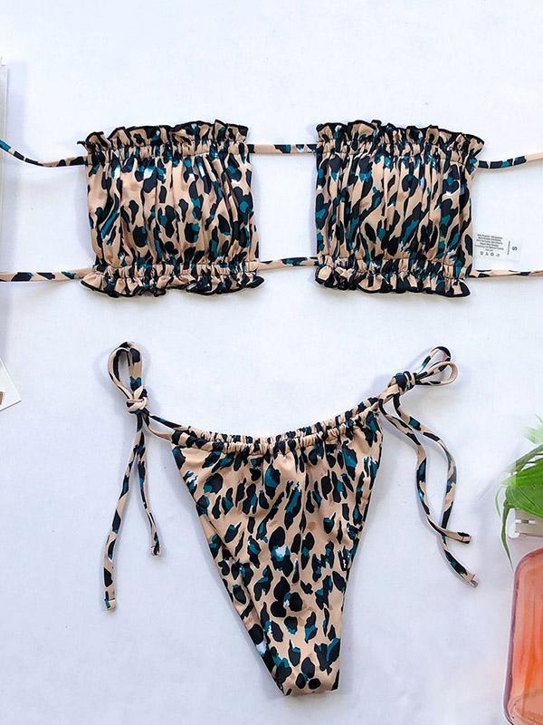 Sexy Fold Hollow Bikini Swimsuit