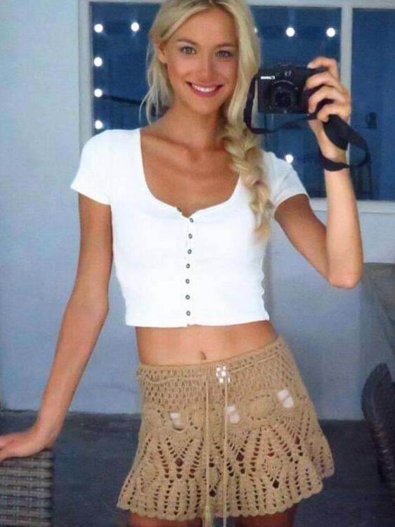 Sexy Hollow Crochet A-Line Skirt Bottom