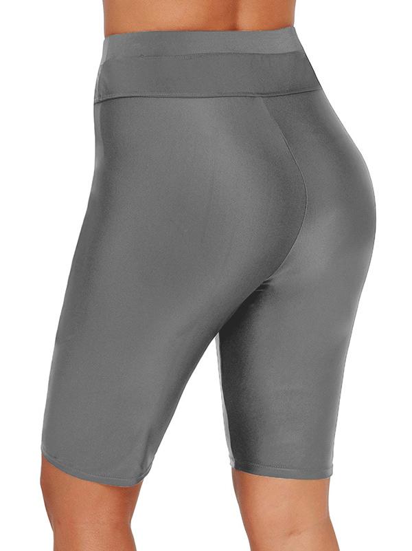 Plus Size Solid Elasticity Wrap Sports Shorts