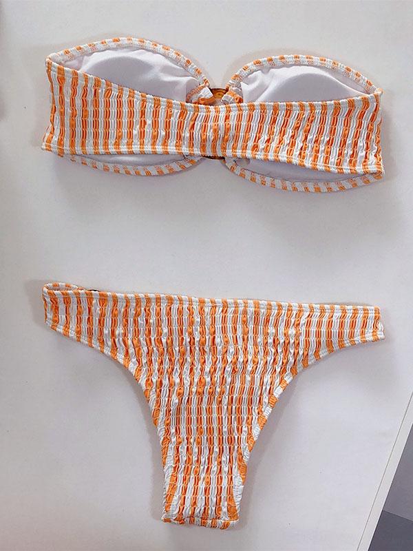 Sexy Breast Wrap Buckle Bikini Swimsuit