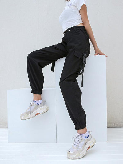 3 Colors High Waist Cargo Pants For Women