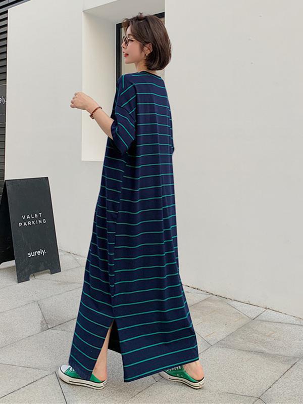 Original Striped Split-Side Dress