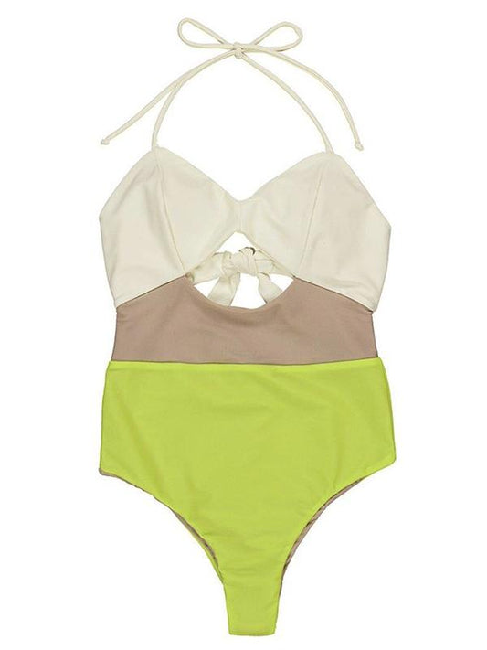 Sexy Hollow Split-Joint One-Piece Swimwear