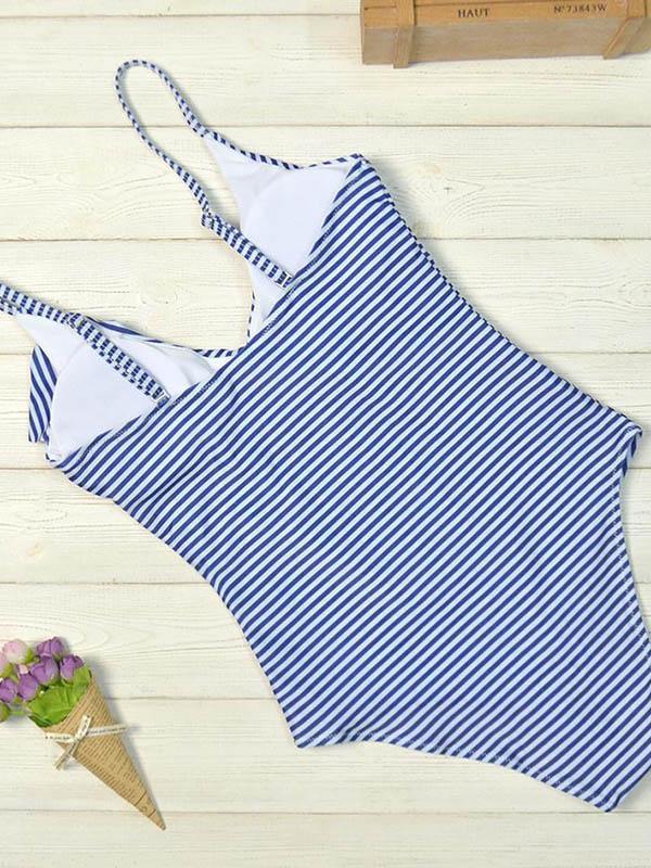 Stripes Falbala One-piece Swimwear