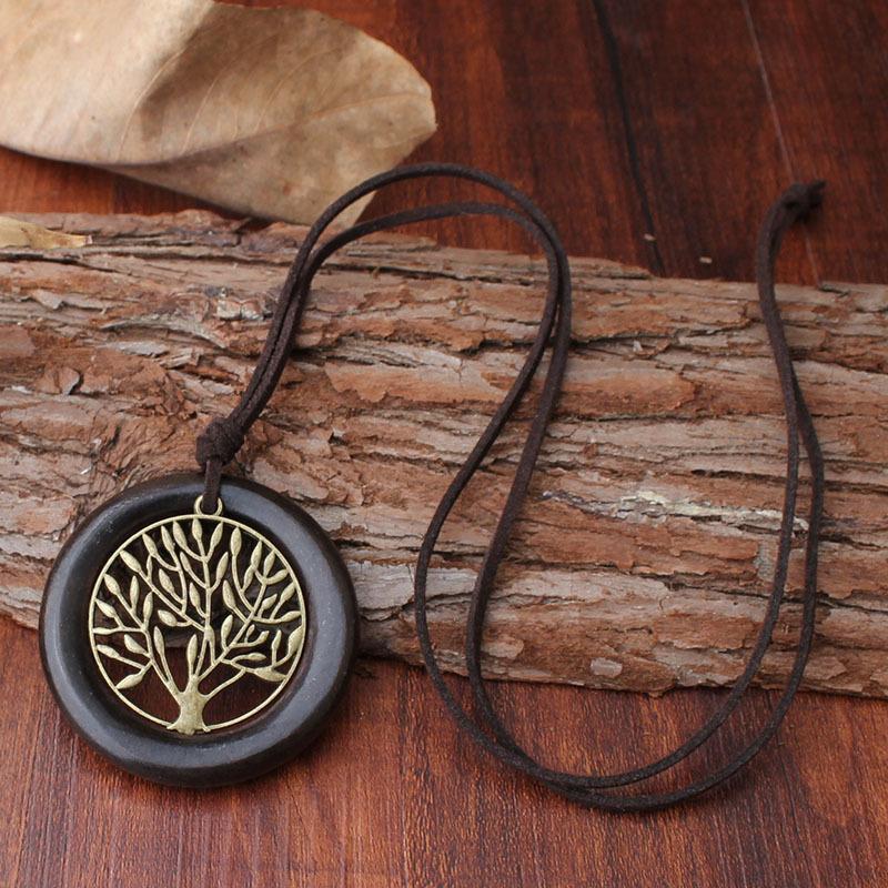 Buykud Classic Big Tree Pendant Long Necklace