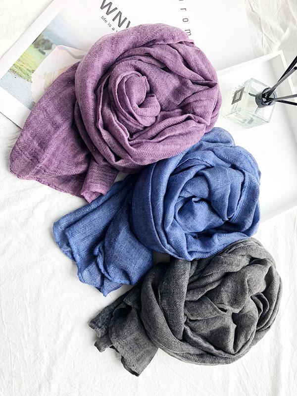 Pure Color Cotton Soft Shawl Scarf