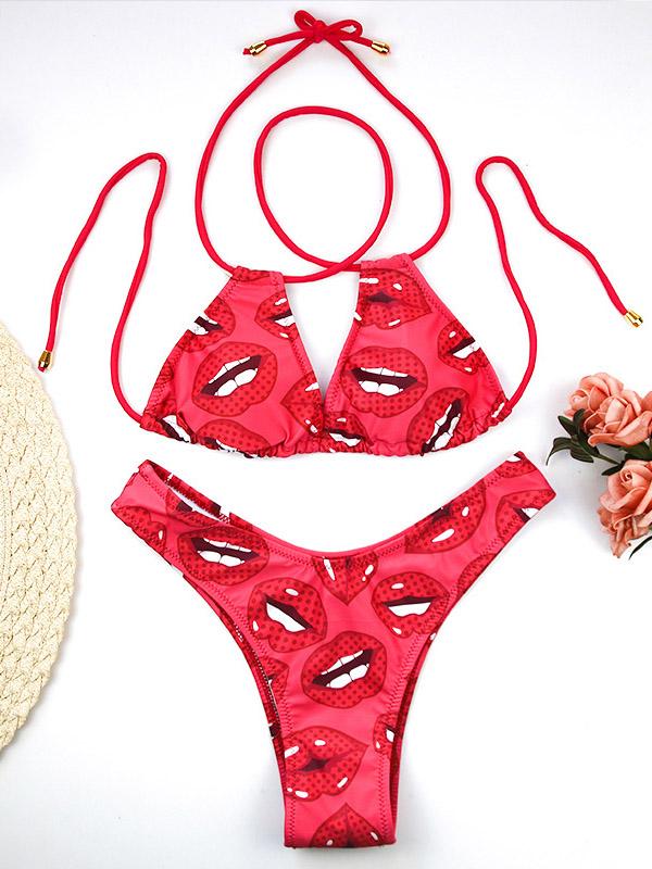 Lace Up Scrunch Bikini Set