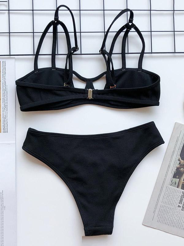 Sexy Hollow  Split Bikini Swimsuit