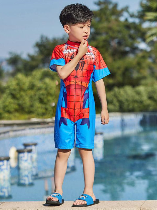 AONIHUA Spider Printed One Piece Boy Swimwear