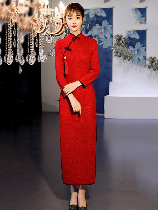 Elegant Slim Split-joint Long Cheongsam