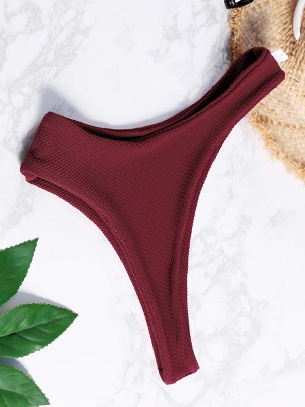 Burgundy Textured Bikini Set