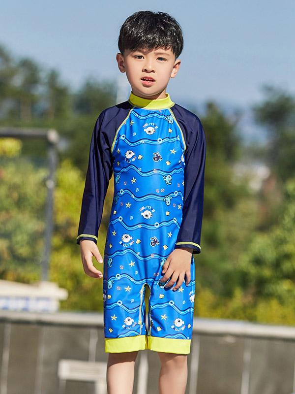 AONIHUA Waves Printed Little Boy Swimwear