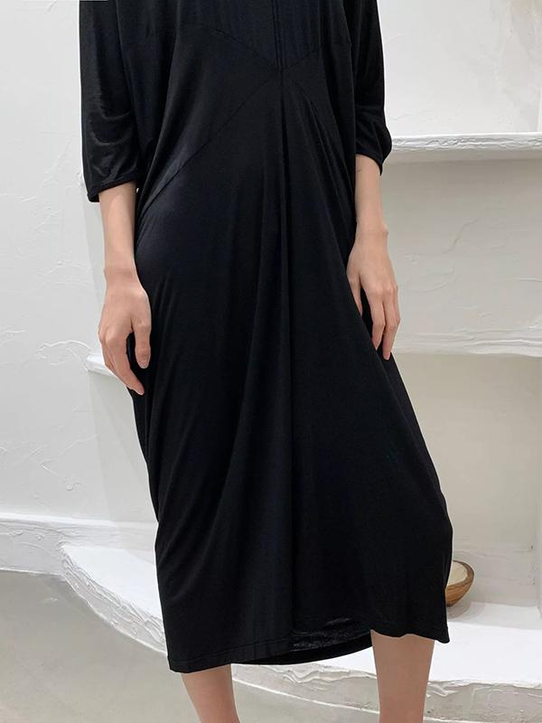 Elegant Soft V-neck Long Dress