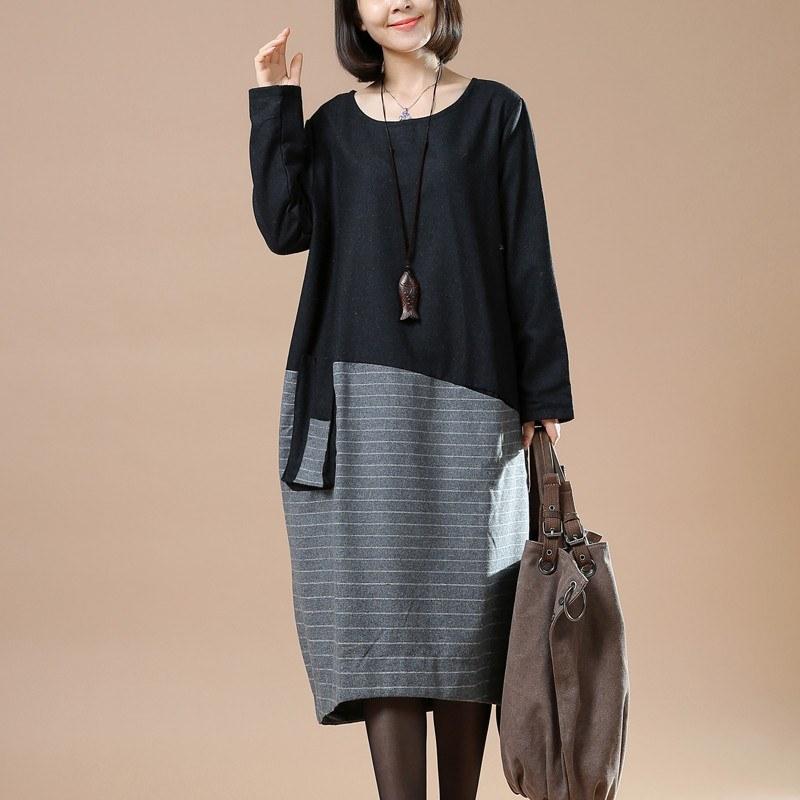 Casual woolen loose autumn dress