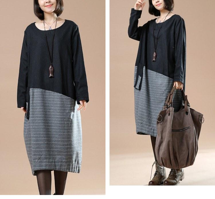 Casual woolen loose autumn dress