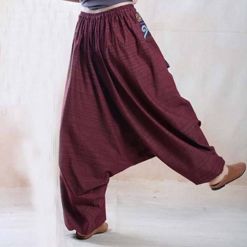 Ethnic Linen Spring Casual Cross-Pants