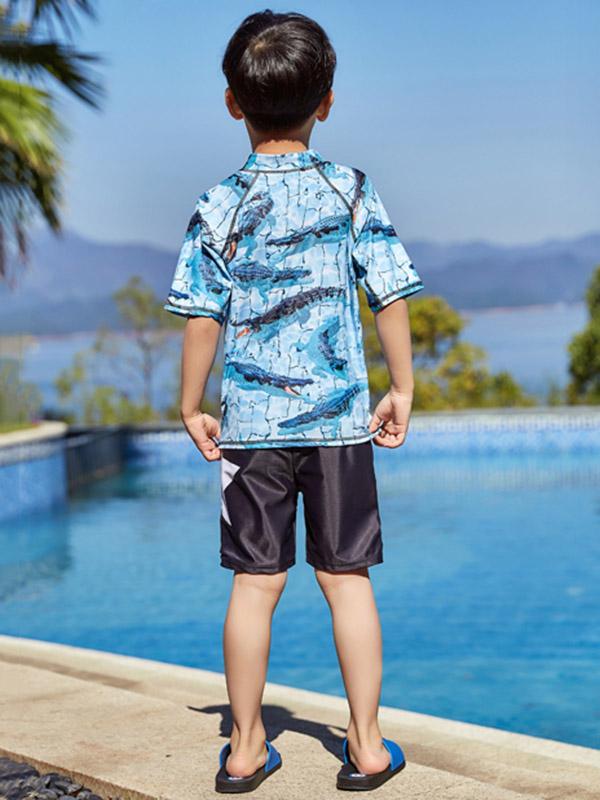 AONIHUA Crocodile Printed Top Boy Swimwear