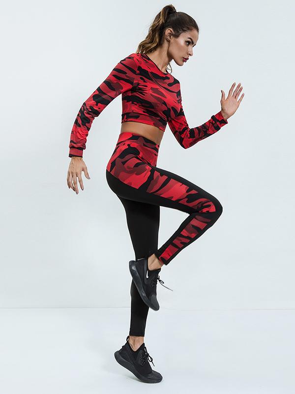 Camo Sport Tee And Leggings Suits