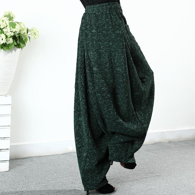 Buykud Solid Color Thick Warm Loose Casual Pants