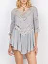 Plain Crochet Hollow Cover-Ups Swimwear