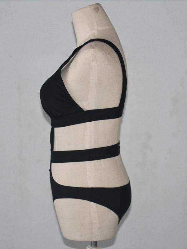 Black Bandage Sexy One-piece Swimwear