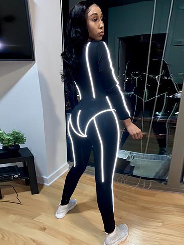 Split-joint Long Sleeves Sports Jumpsuits