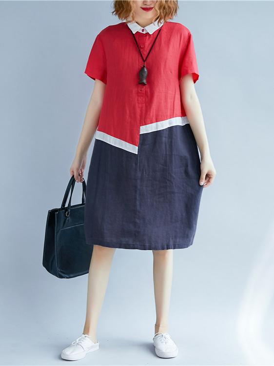 Loose Split-joint Shirt Dress