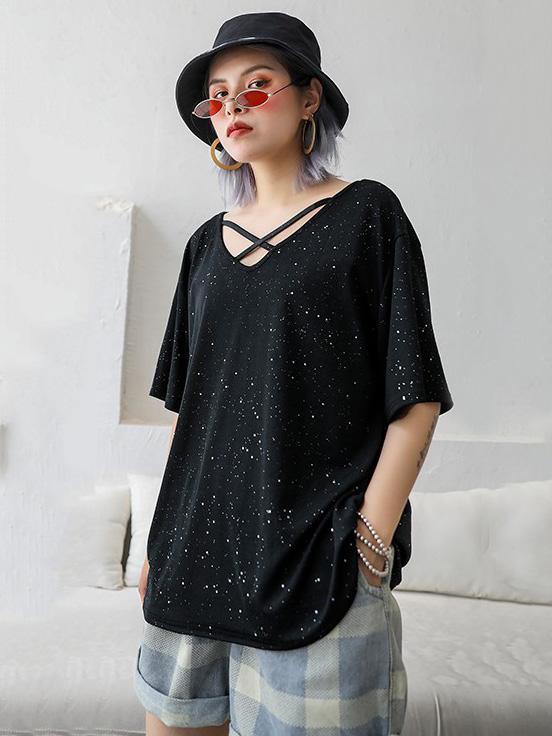 Loose Solid  Short Sleeves T-Shirt