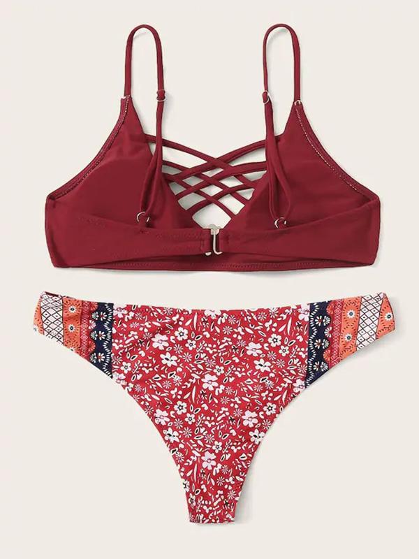 Printed High-Waist Bikini Swimwear