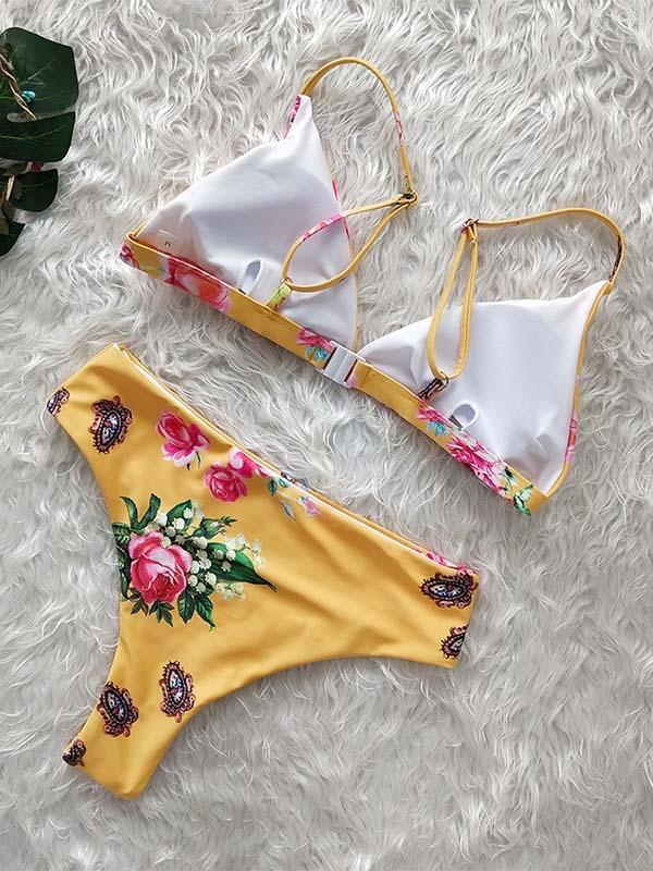 Leopard High Waist Floral Bikinis Swimwear