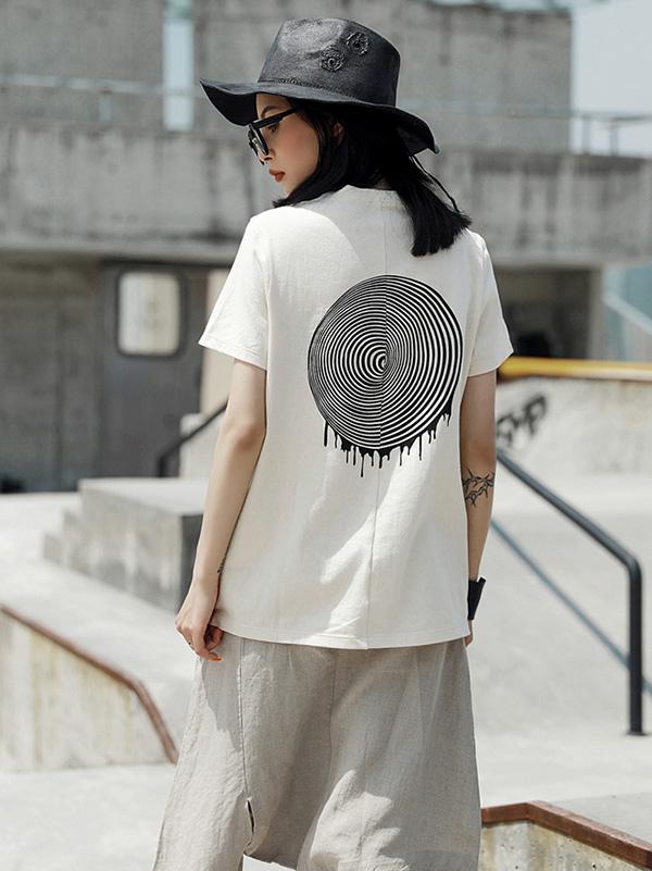 Comfortable Cotton Back Designed T-shirt