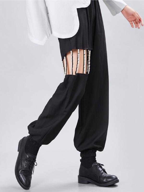 Original Hollow Pearls Casual Pants