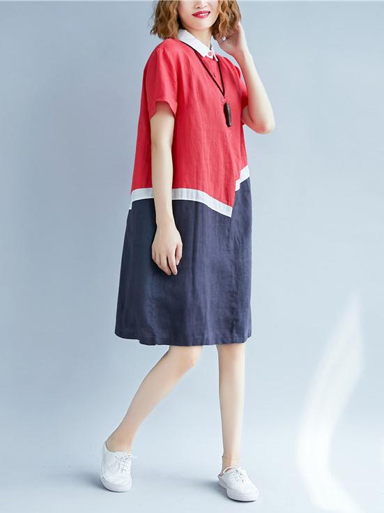 Loose Split-joint Shirt Dress