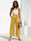 Bandage Solid Loose Wide-leg Pants