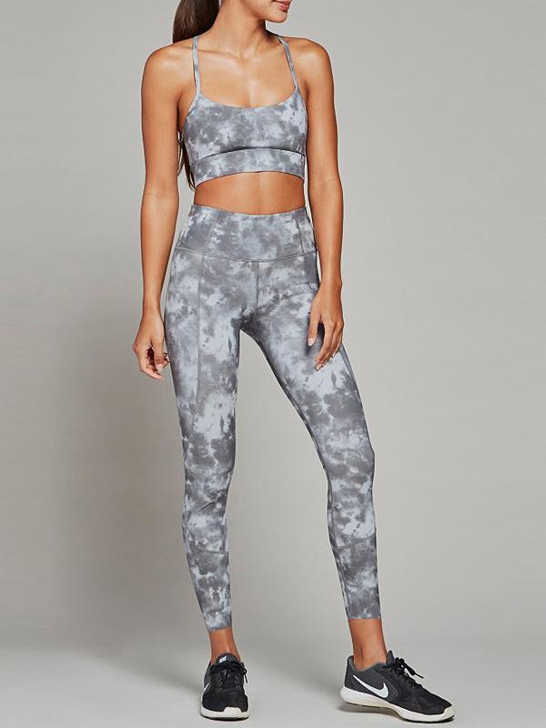 Skin-tight Ink Print Yoga&Gym Suits