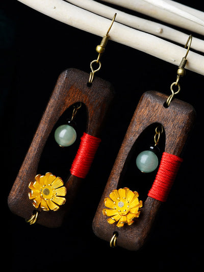 Original Geometry Split-Joint Wooden Earrings Accessories