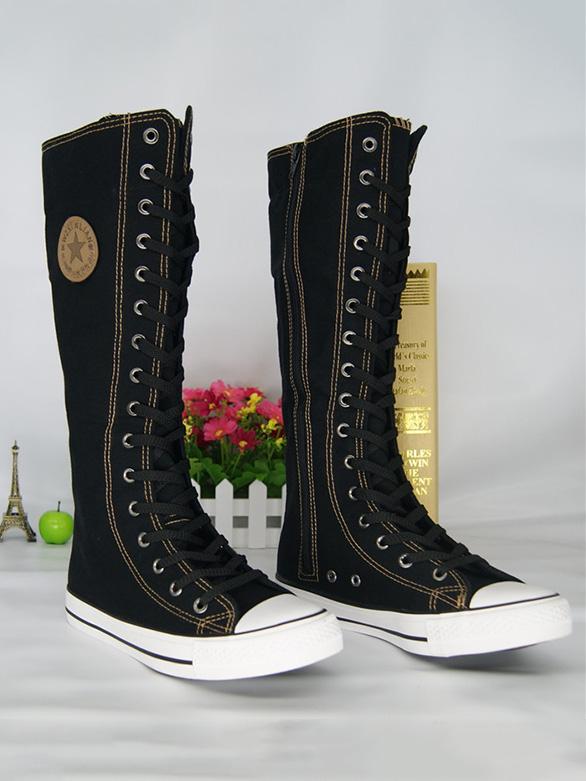 High-top Side Zipper Mid high Canvas Boots