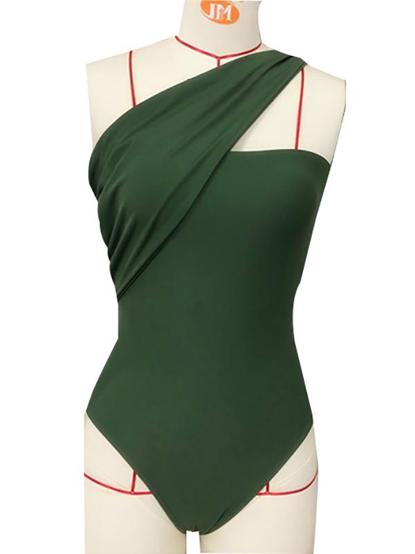 Sexy One-Shoulder Backless One-Piece Swimwear