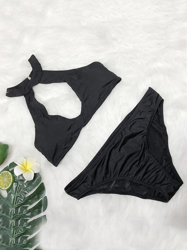 Black Hollow Bikini Set