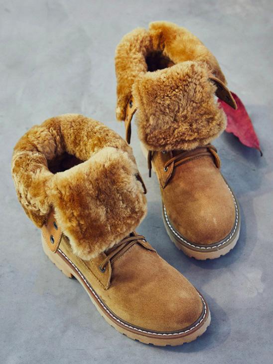 Fashion Solid Plush Soft Snow Boots