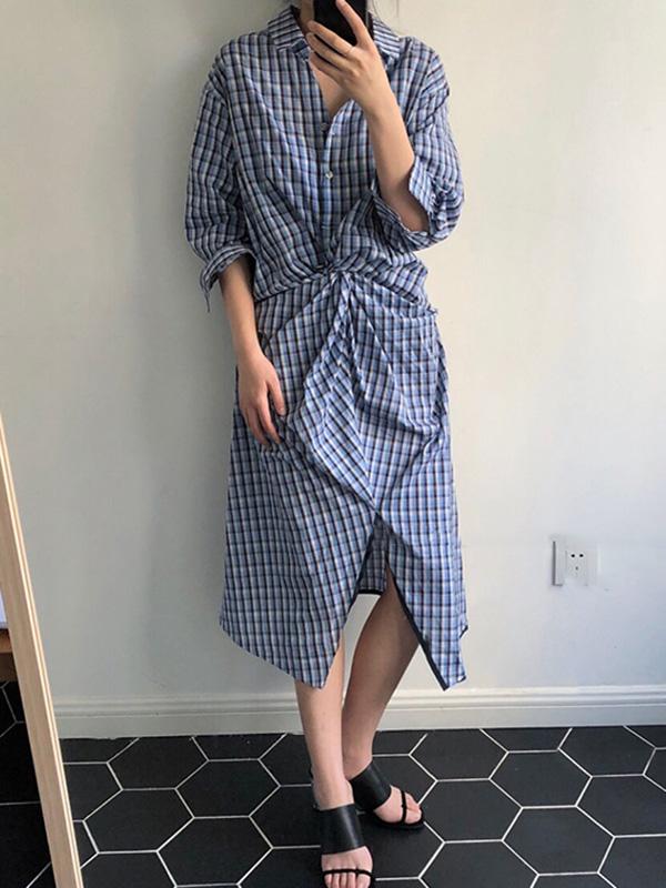 Fresh Plaid Cropped Midi Dresses