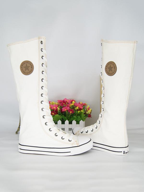 High-top Side Zipper Mid high Canvas Boots