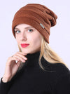Solid Color Knitting With Plush Hat Accessories