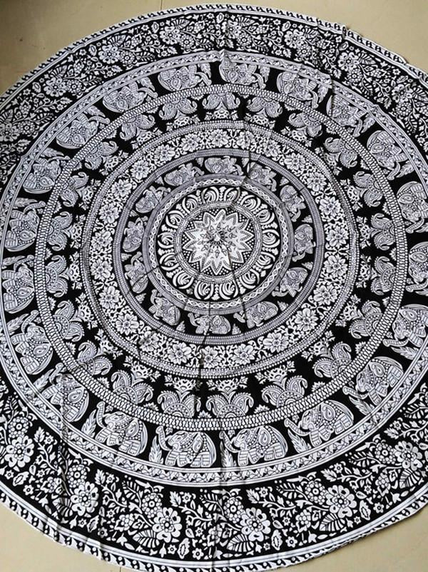 Pretty Summer Round Shawl Beach Mat Yoga Mat