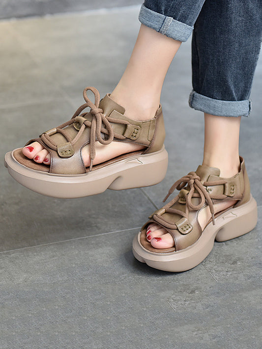 Original Casual Tied Hollow Platform Shoes