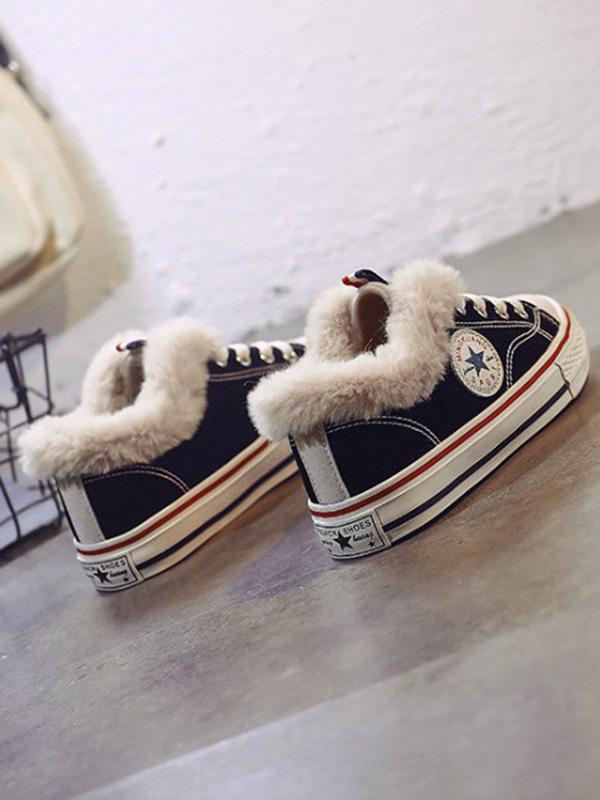 Size38 Warm Canvas Sneaker Shoes