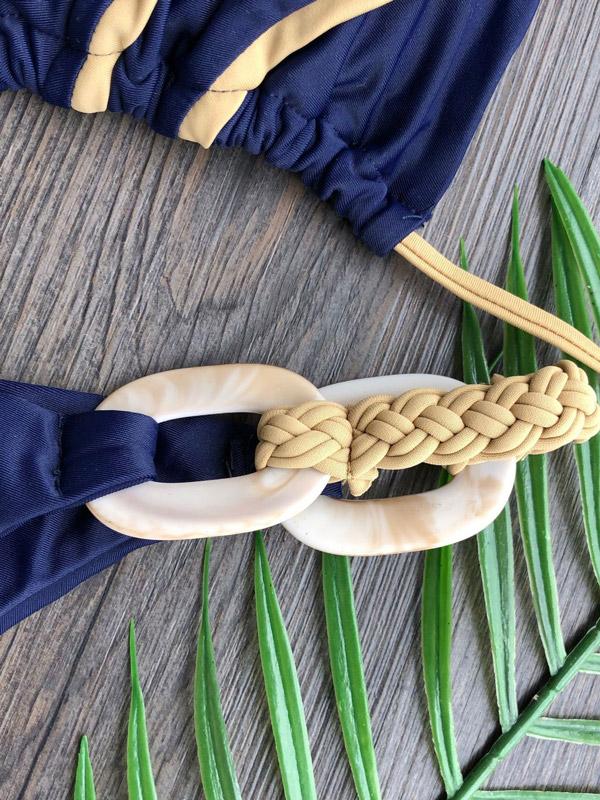 Sexy Braiding Bandage Split Type Bikini Swimsuit