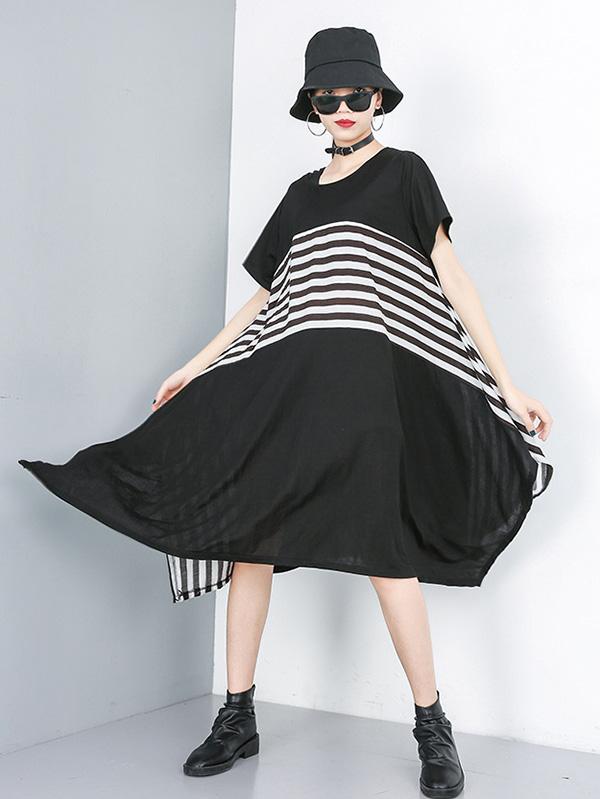 A-line Striped Dress