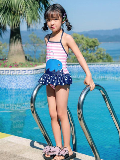 AONIHUA Stripes Dress One Piece Swimwear